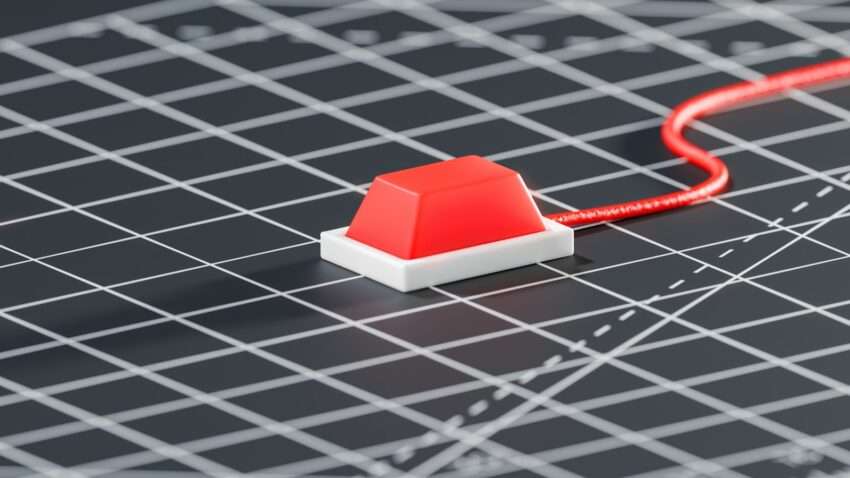 a red and white house on a graph paper